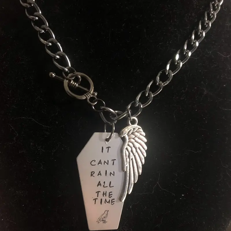 The Crow quote Choker w/ charm | It Can’t Rain All the Time