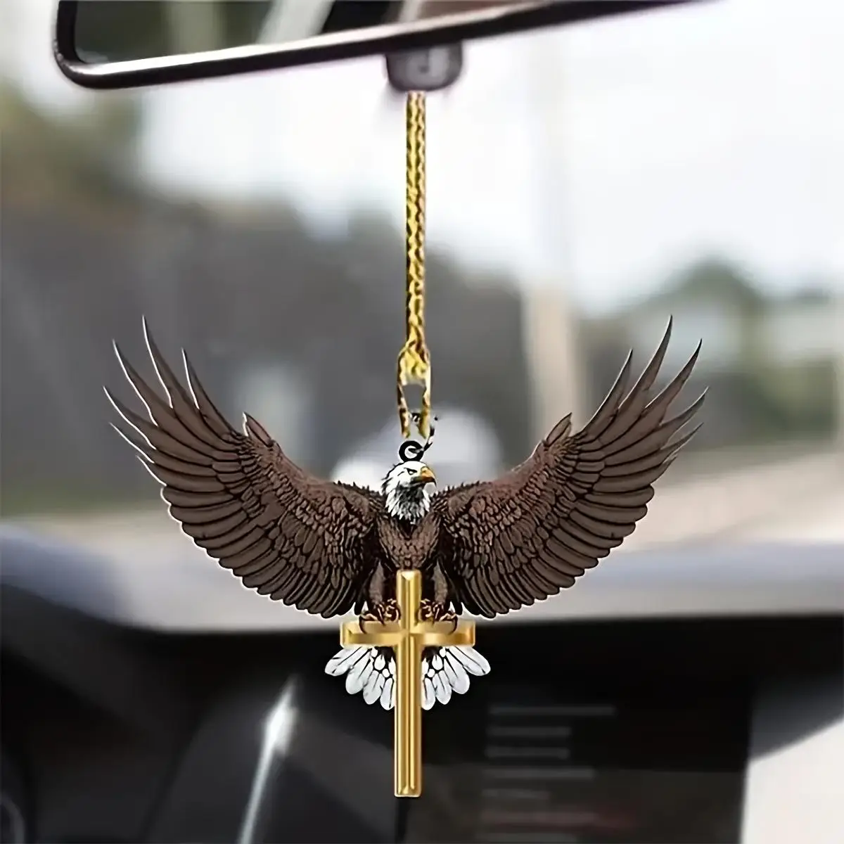 Eagle Design Car Hanging Ornament, Creative Car Rearview Mirror Pendant, Car Interior Decoration Accessories for Automotive Gift