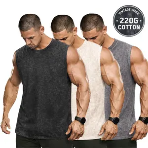 [Solid Color] 3 Pack 90s Graphic Sleeveless Tank Tops Men Vest Streetwear Outfits Men Vacation Outfits Sleeveless Shirt