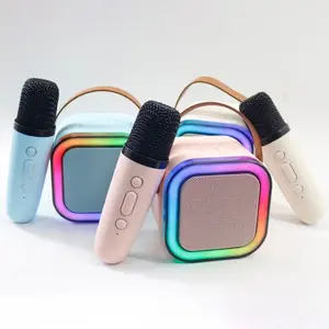 K12 Mini Bluetooth LED Speaker with Handheld Karaoke Microphone