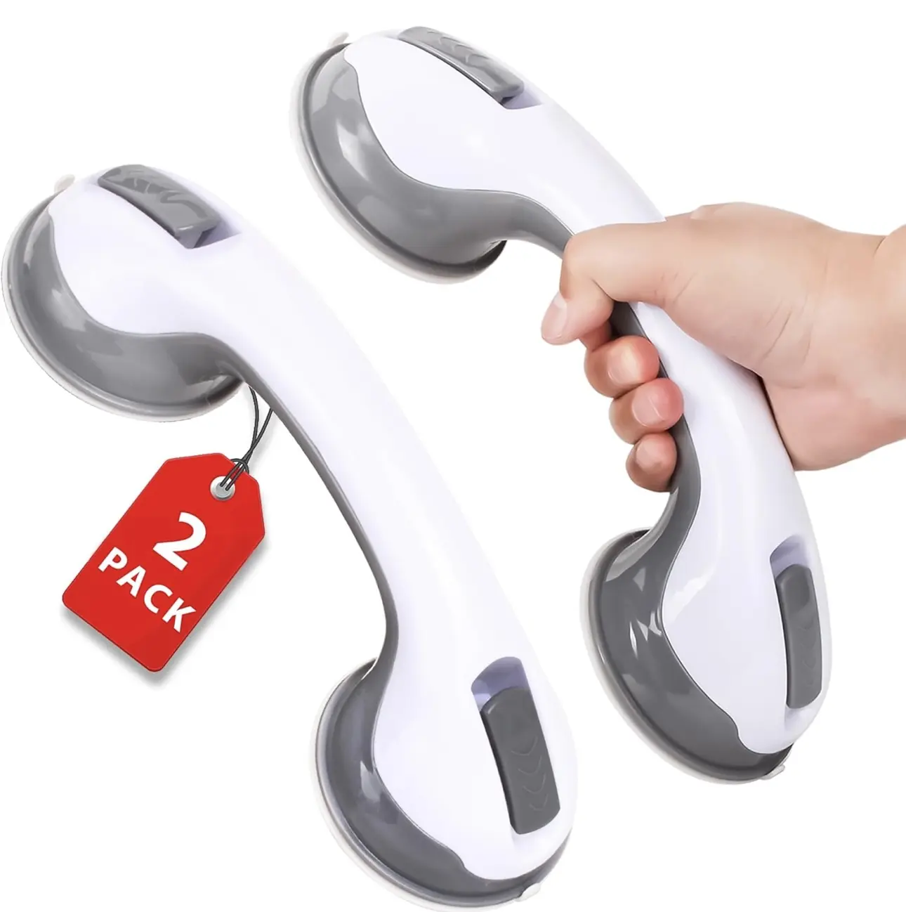 Heavy Duty Suction Grab Bar 2 Pack - Secure Grip for Your Needs Aluminium Material Handheld Support