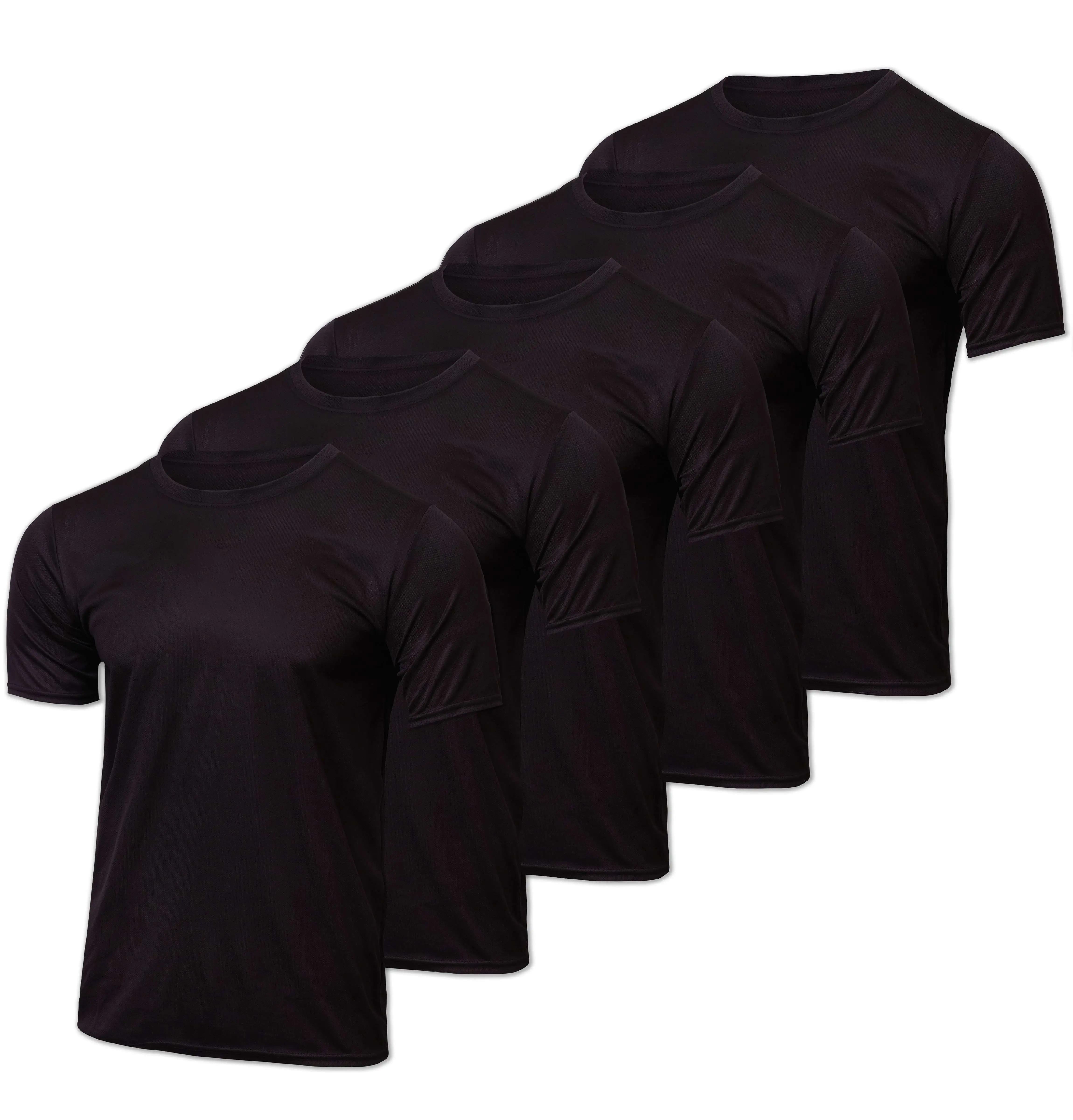 Real Essentials 5 Pack Men’s Active Quick Dry Mesh Crew Neck T Shirts | Athletic Short Sleeve Tee (Available In Big & Tall)