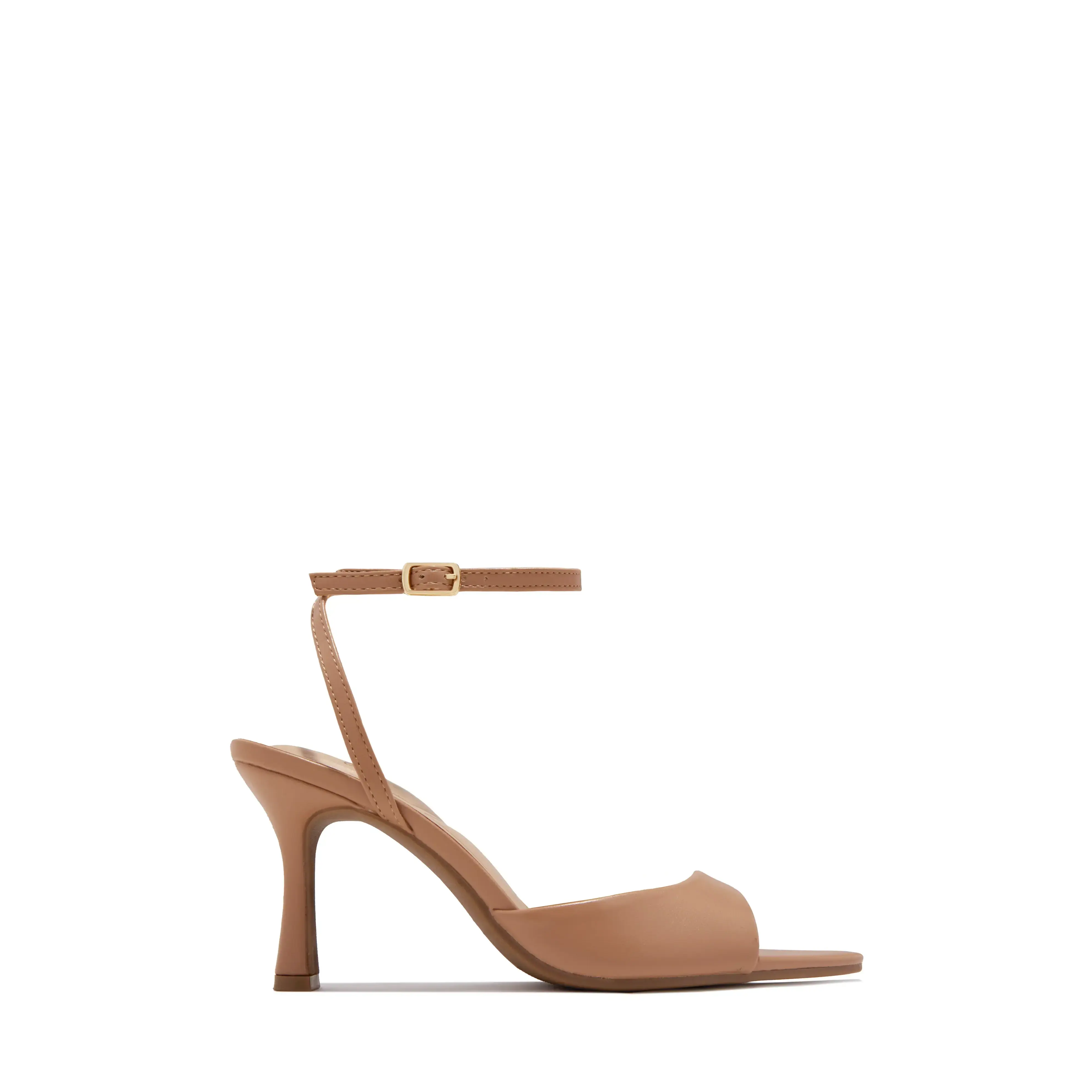 Melissa Ankle Strap Single Sole Heels - Nude