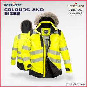 PW369 -BEST QUALITY PW3 Hi-Vis Winter Parka Jacket S,M,L,XL,2XL,3XL,4XL,5XL