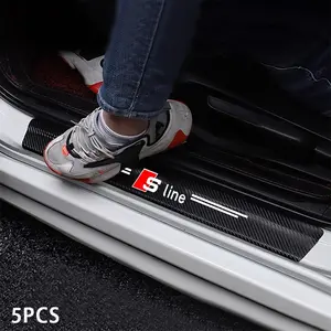 For Audi S Line 5pcs Set of Car Threshold Strips, Car Accessory, Waterproof and Scratch-Resistant, Easy to Install, Durable Protection for Your Vehicle