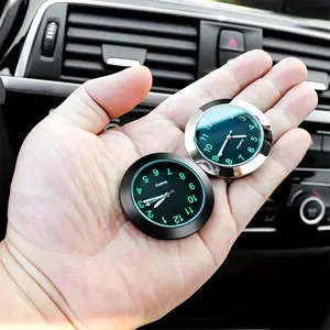 1pc car clock high-quality luminous decoration mini quartz clock noctilucent car dashboard clock for high-end car interior central control decoration