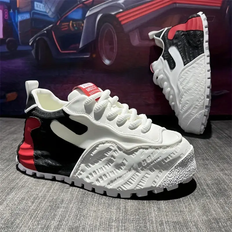 Women's Low-Top Casual Sneakers - Universal Female/Male Lace-Up Footwear with Round Toe, Chunky Thick EVA & Rubber Sole, Solid Color Synthetic All-Season Shoes for Hiking, Outdoor Sports