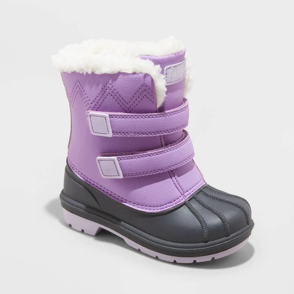 Cat & Jack Toddler Denver Waterproof Faux Fur Winter Boots - Purple