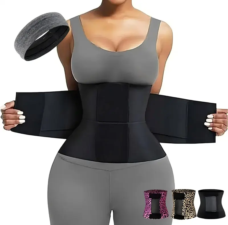 Women's Sheath Waist Trainer Body Shaper Flat Belly Cincher Sweat Workout Girdle Hot Modeling Belt Corset for Enhanced Shape & Support