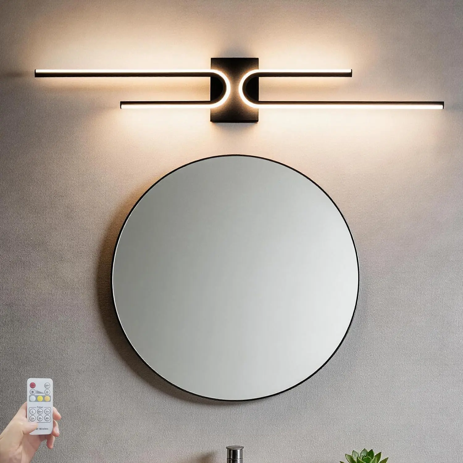 39.17in Rectangular LED Vanity Light Fixture Over Mirror - 3CCT Dimmable Wall Sconce with Remote Control, Timer Modes, Contemporary LED Lights for Indoor Use in Bathroom, Bedroom
