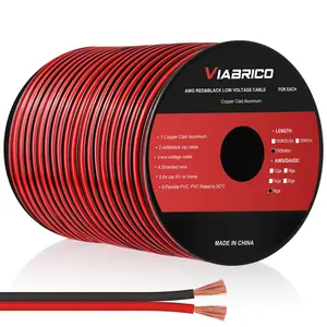 16Gauge 150FT Electrical Wire Cable 2 Conductors Red Black Cable Hookup LED Lighting Strips Flexible Wire Extension Cord 16AWG Copper Clad Aluminum Copper Wire 12V/24V DC
