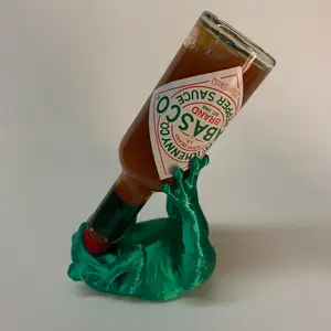3D Printed Frog Tabasco Holder in Silk Jade Filament