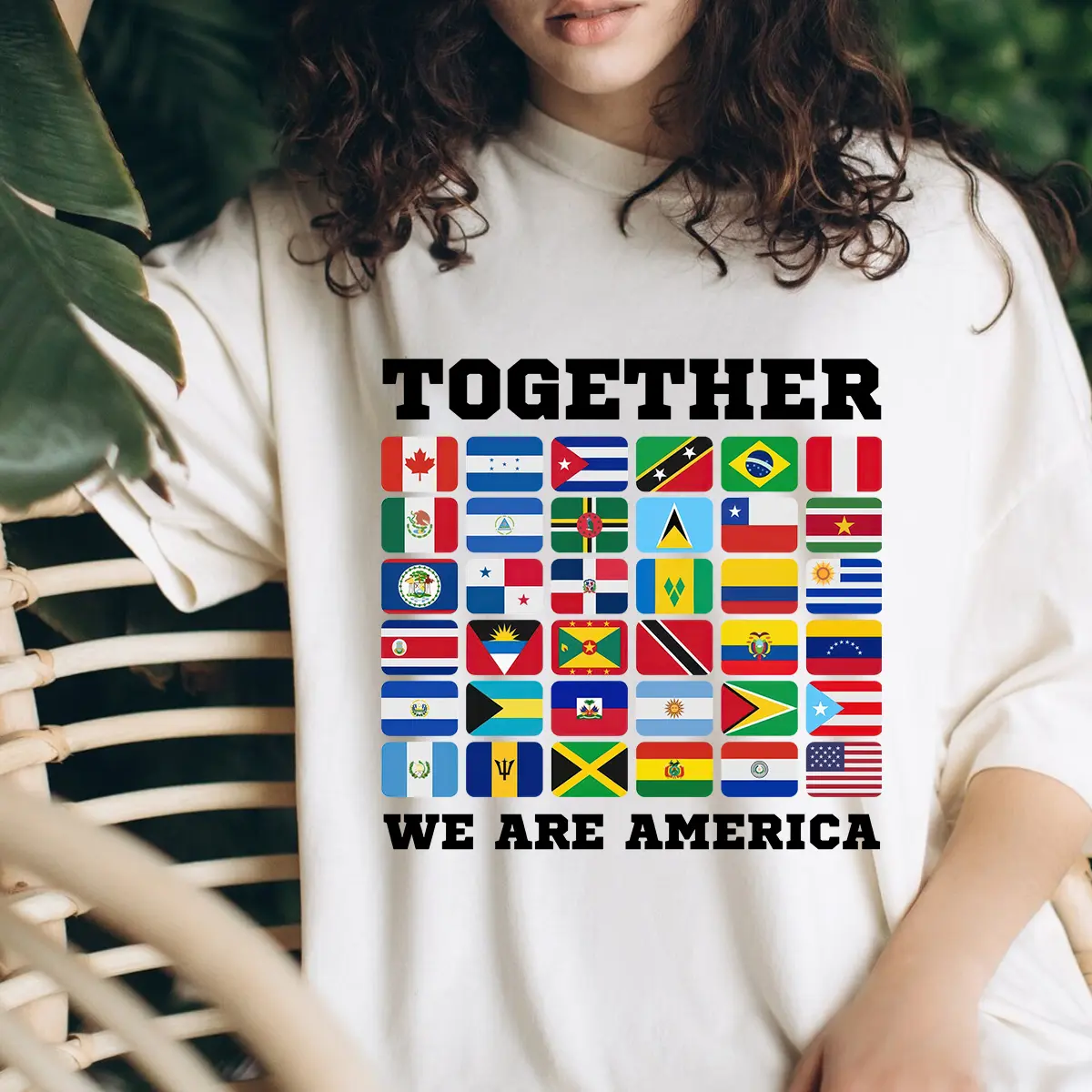 Together We Are America Shirt, Latin American Pride Tee, Hispanic Heritage Month Sweatshirt, Multi Flags America Shirt, Cultural Unity Unisex Gift Idea