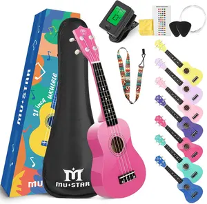 MUSTAR Soprano Ukulele Beginners Kit - 21 Inch Basswood Ukuleles for , Beginner, Ukulele Pack With Gig Bag, Digital Tuner, Strap, Picks,  Ukuleles Set
