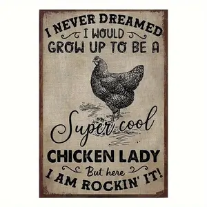 Funny Chicken Garden Flag 12x18 Inch Double Sided, Humorous Farmhouse Burlap Outdoor Yard Decor for Women, No Electricity Needed, Cute Gift for Chicken Lover