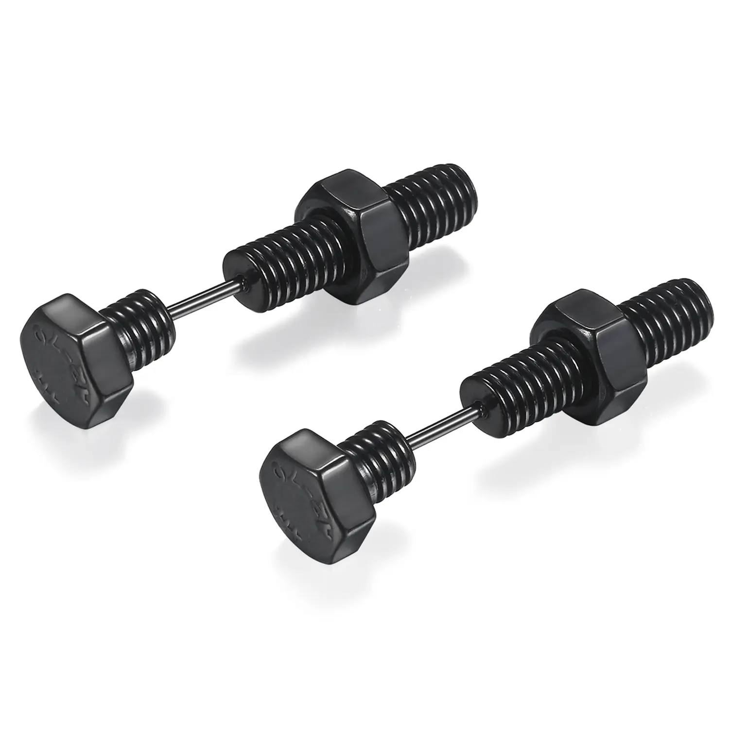 OIDEA Men's Stainless Steel Screw-Inspired Stud Earrings - Industrial Piercing Industrial Bar Shape, 1.37x0.31 in, Minimal Punk Jewelry for Minimalist Outfits, Bold Gift Pick, Long Narrow, 1.37 X 0.31 In, Clean Lines, Bold Minimal Street Style, Casual, Fa