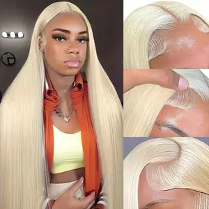 32 inch 613 Blonde Lace Front Wig Human Hair Straight Wig Human Hair 613 Lace Frontal Wigs Human Hair Pre Plucked with Baby Hair 180% Density 13x6 Lace Frontal Blonde Wigs Human Hair for Women for Gifts Long Wig