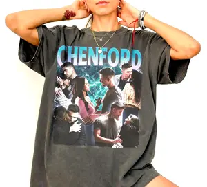 Women's Chenford Printed Short-Sleeve Cotton T-Shirt - Lucy Chen Tim Bradford Graphic, The Rookie Apparel, Light Comfortable Fabric, Vintage Style, Casual Everyday Fit