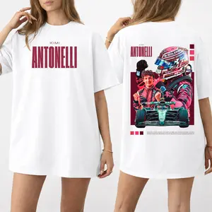 Kimi Antonelli Graphic T-Shirt, Full Logo Racing Print Tee, Formula Racing Fan Shirt, Speed Car Streetwear Tee, Racing Fan Apparel