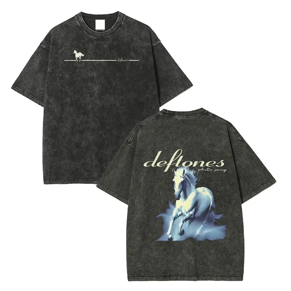 Retro Limited Vintage Deftones Tour Shirt, Rock Band WHITE PONY Oversized Heavy Washed Tee, 90s Grunge Gothic Punk Y2K Rock Merch