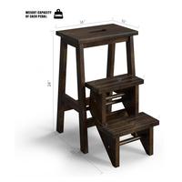 24" 3-in-1 Stair Stool-Brown