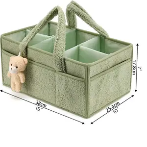 Plush Diaper Bag Thickened Version Mommy Diaper Storage Bag Toy Storage Bag Felt Diaper Bag Large Capacity