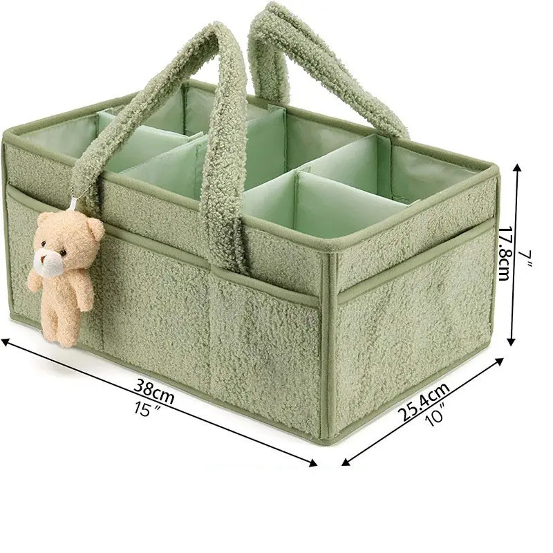 Plush Diaper Bag Thickened Version Mommy Diaper Storage Bag Toy Storage Bag Felt Diaper Bag Large Capacity