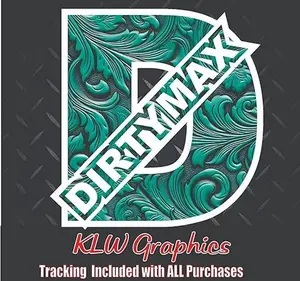 Dirtymax Duramax D Teal Leather White Letters Print Full Color Decal Sticker Turbo Diesel Truck 6.6 3.0 Crew Cab Leather
