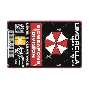 Biohazard Umbrella Credit Card Skin, Resident Evil Inspired Wallet Sticker, Gaming Card Wrap Decal, Horror Fan Gift for Men