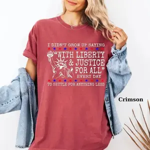 Comfort Colors Liberty and Justice for All Shirts, Human Rights Shirt, 4th of July Equality, Resist DEI Tee, Clean Lines, Minimalist Look, Looks Good, Feels Better