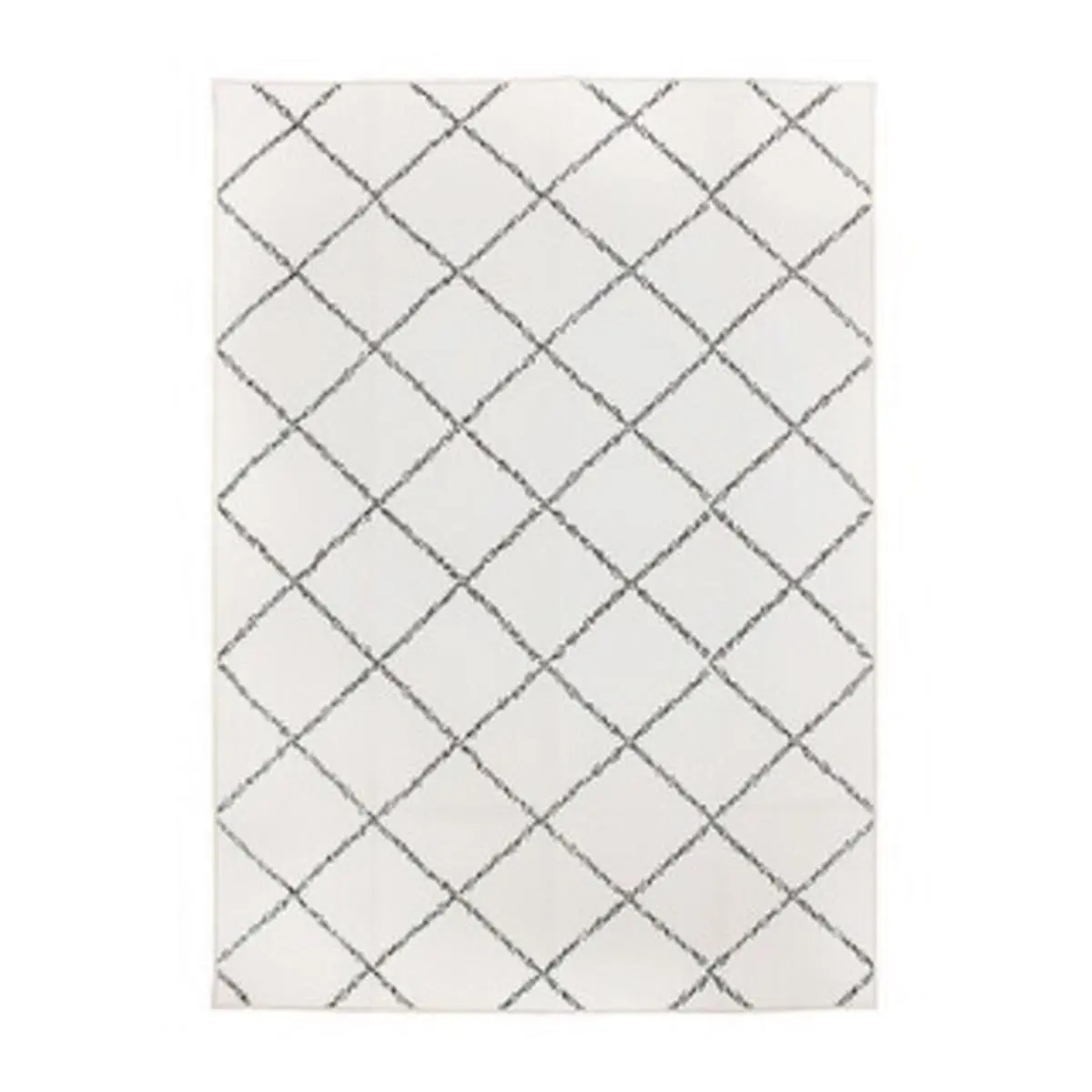 Crystal Art 340717WEB 7'x5' Indoor Rectangle Area Rug - Ivory Geometric Medina Moroccan Trellis, Non-Allergenic, Washable, Patent-Pending Webbed Back, Stain Resistant, Sustainably Sourced, Waterproof for Bedroom
