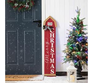 Glitzhome 42" Christmas MERRY CHRISTMAS House Shape Porch Sign