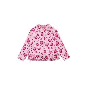 Raya UPF 50+ Ruffled Zip Up Sun Protection Jacket, Heart