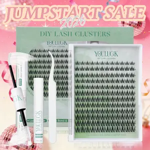 YOULUCK Manga Lash Clusters Waterproof & Windproof Long-Lasting Ultra-Thin Invisible Band Bond & Remover Makeup for Girls Beginner Friendly