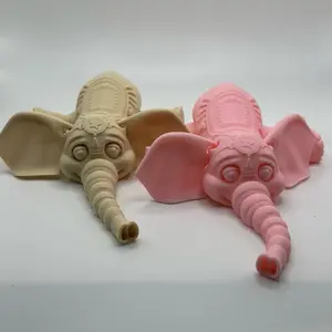 Flexi Elephant – 3D Printed Articulated Animal Figurine, Cute Desktop Decor