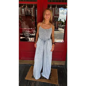 Whiskey Sky – Denim Smocked Jumpsuit