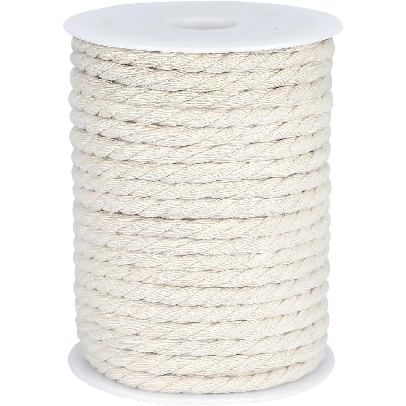 Macrame Cord,  Cotton Rope, 6mm x 32 Yard  White Cotton Macrame Rope, 3 Strand Twisted Cotton String for Wall Hanging,  Hangers, Macrame Supplies, DIY Crafts, Knitting