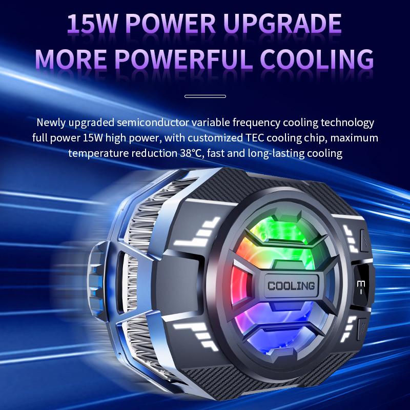 2026 Upgrade Phone Cooler, Portable Lightweight Fast Cooling Fan, LED Display Radiator, Low Noise,  Smooth, Games, Live