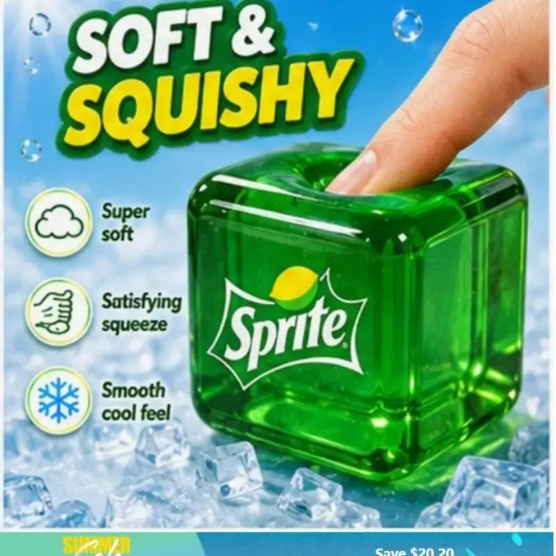 Cute Sensory Lemon-Lime Malt Candy Ice Cube Squishy, Ultra-Soft Butter Texture, Slow-Rising Stress asmr relaxation Toy, Kids' Desk Gift