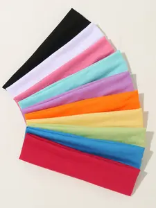 10pcs Pure Color Sports Headbands for Women, Elastic Headbands, Workout Headband, Fitness Sweat Band, Sweat Absorbing Headband, Sweat Absorbent Running Hair Bands, Yoga Hair Tie Sets, Sweat Wicking Headband, All Seasons
