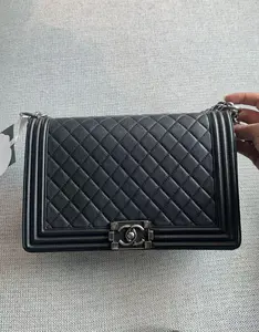 Pre-owned CHANEL france Crossbody Bags H1 Large Le Boy Crossbody Bag (Black with Silver Hardware) TX06017005