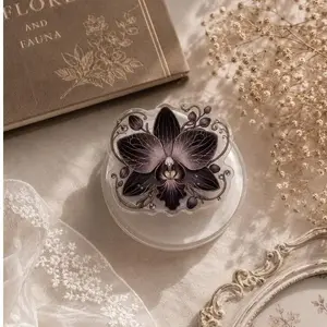 Dark Orchid Flower Magnetic Kindle Grip, Gothic Floral Phone Grip, Moody Botanical Phone Holder Stand, Dark Academia Gift, Aesthetic Reader Accessory