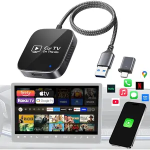 2-in-1   Adapter &  TV Mate Pro 2026 [Metal & Glass Case] Convert Wired to   Play with HDMI Input for TV Stick, Screen Mirroring & Streaming, Fit for 2016+  -Black