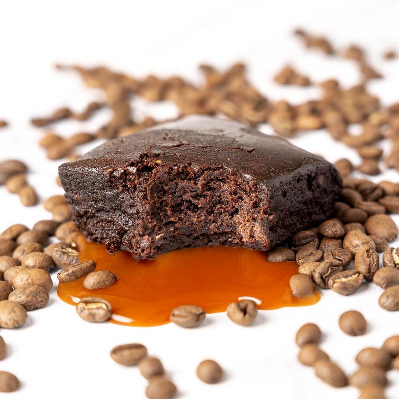 Munch Better High Protein Caramel Macchiato Brownies with Caffeine (8 Pack) - 27g Protein & 15g Collagen - Gluten-Free & No GMOs - US Made Energy Boost Snack