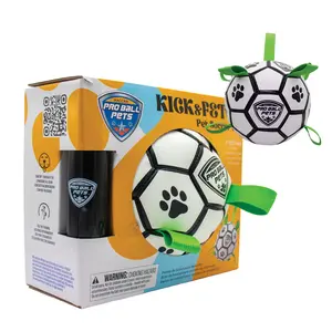 Maccabi Pro Ball Pets - Interactive Dog Soccer Ball 6" with Straps & Grab Tabs, Floating Waterproof Fetch Toy for Small Medium Dogs, Training Ball for Herding Breeds, Durable Non-Toxic Pet Toy