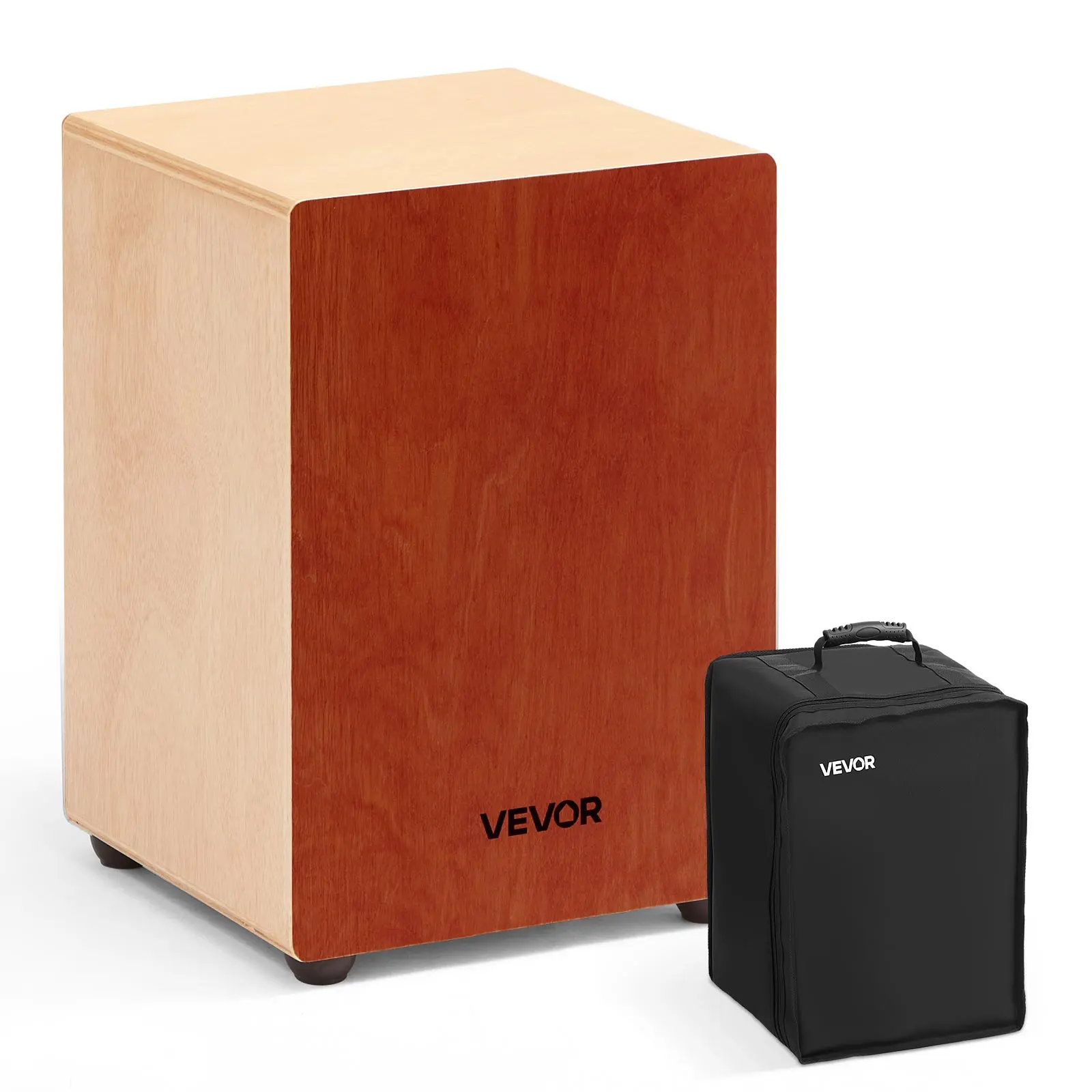 【Summerfinds】VEVOR Cajon Box Drum, with Internal Guitar Strings, Lightweight Wooden Percussion Box, Portable Birch Wood Drum Musical Instrument with Travel Bag, for Beginners and Professionals, 12 x 12 x 17 in