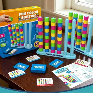 Color Classification Stacking Puzzle Game, Kids Family Interactive Board Game, Color Matching Challenge, Stem Toy, Portable Party Gift