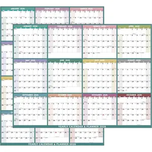 2026 Dry Erase Calendar - Large Yearly Wall calendar 2026, 38.19'' x 25.2'', 2-Side Reversible Calendar 2026, Vertical/Horizontal, Jan 2026 - Dec 2026, 2026 Wall Calendar with Notes, Stickers - Multi
