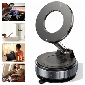 Magnetic Suction Phone Holder – 360° Adjustable Mount for Multi-Surface Use, Compact & Durable for Smartphones & MagSafe Cell Phone Stand Foldable Folding Grip