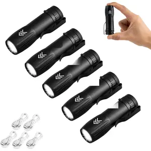 Small Rechargeable Flashlights Mini LED Pocket Flashlight  Operated Bulk Flash Light Clip for Home EDC Stocking Stuffers for Men Adults 5 Pack